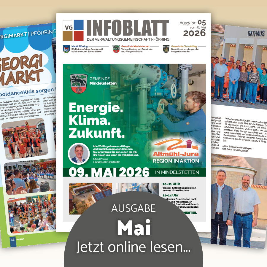 Mai-Ausgabe des VG-Infoblatts ab Freitag im Briefkasten